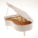 Ballet Girl Dancing Lifelike Piano Music Box Mini Decorative Ornament, White, 23.5x24.5x13.5cm