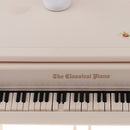 Ballet Girl Dancing Lifelike Piano Music Box Mini Decorative Ornament, White, 23.5x24.5x13.5cm
