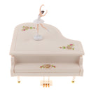 Ballet Girl Dancing Lifelike Piano Music Box Mini Decorative Ornament, White, 23.5x24.5x13.5cm