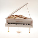 Ballet Girl Dancing Lifelike Piano Music Box Mini Decorative Ornament, White, 23.5x24.5x13.5cm