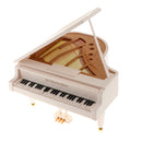 Ballet Girl Dancing Lifelike Piano Music Box Mini Decorative Ornament, White, 23.5x24.5x13.5cm
