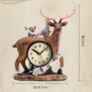 American Retro Alarm Clock Resin Deer Decor Ornament Shelf Display Time Figurines Model Handcraft Decorations Craft