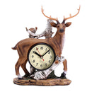 American Retro Alarm Clock Resin Deer Decor Ornament Shelf Display Time Figurines Model Handcraft Decorations Craft