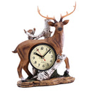 American Retro Alarm Clock Resin Deer Decor Ornament Shelf Display Time Figurines Model Handcraft Decorations Craft