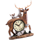 American Retro Alarm Clock Resin Deer Decor Ornament Shelf Display Time Figurines Model Handcraft Decorations Craft