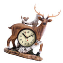 American Retro Alarm Clock Resin Deer Decor Ornament Shelf Display Time Figurines Model Handcraft Decorations Craft