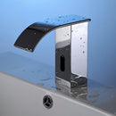 Automatic Touchless Sensor Waterfall Bathroom Sink Vessel Faucet Chromed Copper Finish