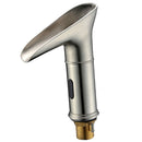LED Light Deck Mounted Brushed Nickel Sense Faucet Bathroom Basin Cold Hot Mixer Tap