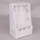 Wood like White Wall Mounted Key Storage Holder Organizer with 3 Hooks PVC Plastic