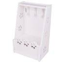 Wood like White Wall Mounted Key Storage Holder Organizer with 3 Hooks PVC Plastic