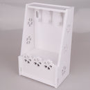 Wood like White Wall Mounted Key Storage Holder Organizer with 3 Hooks PVC Plastic