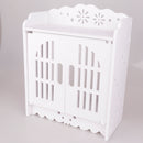 Door Style White Wall Mounted Toiletries Storage Holder Organizer PVC Plastic