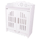 Door Style White Wall Mounted Toiletries Storage Holder Organizer PVC Plastic