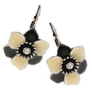 Women Vintage Crystal Enamel Flower Dangle Earrings Gift Lever Back Earrings