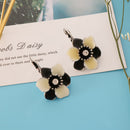 Women Vintage Crystal Enamel Flower Dangle Earrings Gift Lever Back Earrings