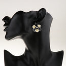 Women Vintage Crystal Enamel Flower Dangle Earrings Gift Lever Back Earrings