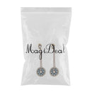 Fashion 1 Pair Women Crystal Round Circle Long Dangle Earrings Jewelry Charm