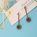 Fashion 1 Pair Women Crystal Round Circle Long Dangle Earrings Jewelry Charm