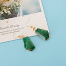 Green Resin Stone Irregular Dangle Drop Earrings for Women Mothers Day Gift