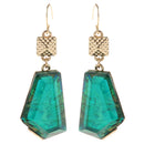 Green Resin Stone Irregular Dangle Drop Earrings for Women Mothers Day Gift