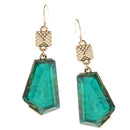 Green Resin Stone Irregular Dangle Drop Earrings for Women Mothers Day Gift