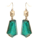 Green Resin Stone Irregular Dangle Drop Earrings for Women Mothers Day Gift