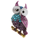 Fashion Women Multicolor Crystal Animal Owl Brooch Pin Breastpin Jewelry