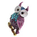 Fashion Women Multicolor Crystal Animal Owl Brooch Pin Breastpin Jewelry