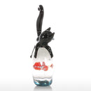 Cat and Fish Ornament Hand Blown Animal Art Home Tabtop Centerpiece Craft