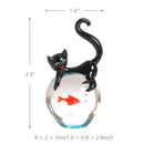 Cat and Fish Ornament Hand Blown Animal Art Home Tabtop Centerpiece Craft