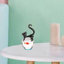 Cat and Fish Ornament Hand Blown Animal Art Home Tabtop Centerpiece Craft