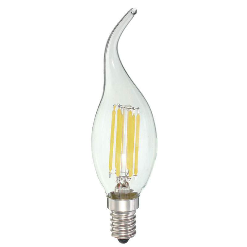 E14 6W Pure White Warm White COB Edison Filament Candle Light Bulb AC110V