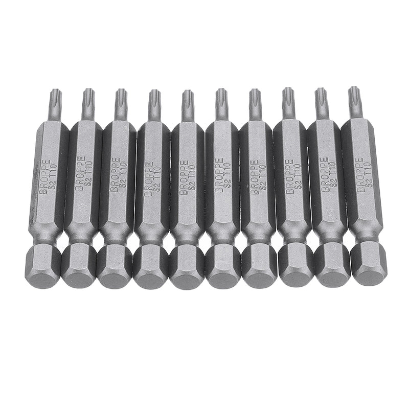 BROPPE 10Pcs Magnetic Torx Screwdriver Bits T5/T6/T7/T8/T9/T10/T15/T20/T25/T27/T30/T40 1/4 Inch Hex Shank Screwdriver Set for Bosch