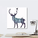 Miico Hand Painted Oil Paintings Simple Style-A Side Face Deer Wall Art For Home Decoration Painting