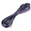 5M 4-Pin Extension Wire Cable + 10PCS 4Pin 10mm No Weld Connector For 3528 5050 RGB LED Strip Light