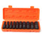 10pcs 1/2 inch Drive Deep Impact Metric Socket Set 10-24mm Air Garage Socket Wrench Tool