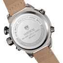 WEIDE WH6101 Fashion LED Digital Watch Waterproof Leather Strap Dual Display Watches