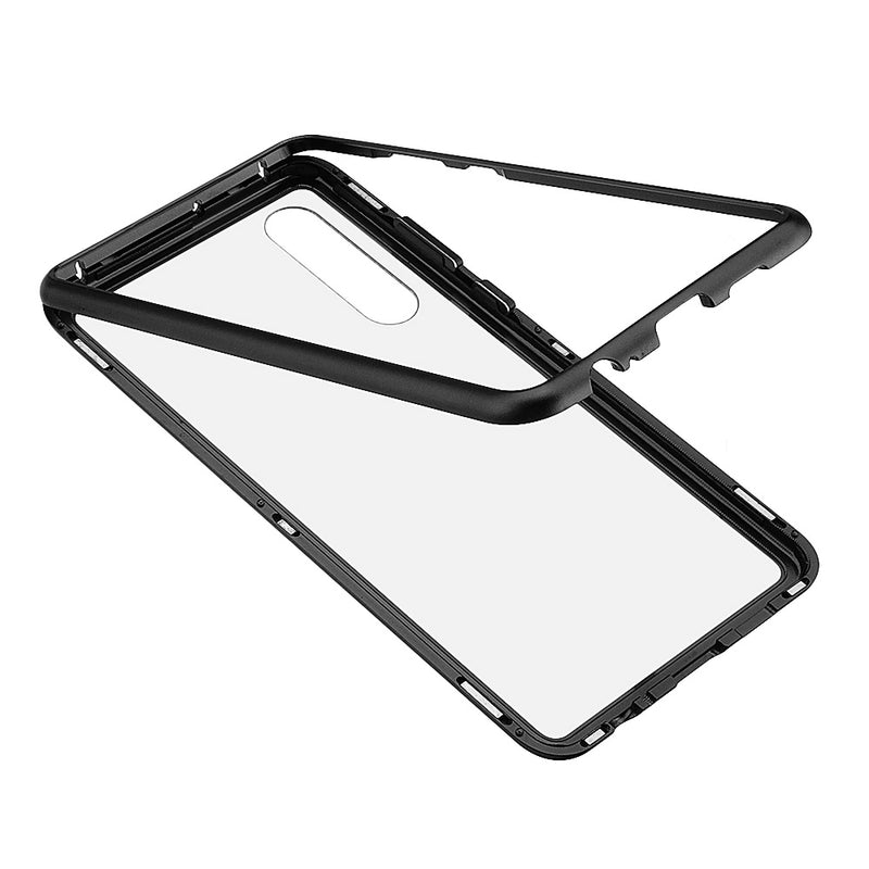 BAKEEY Magnetic Adsorption Metal Bumper Tempered Glass Flip Protective Case for HUAWEI P30