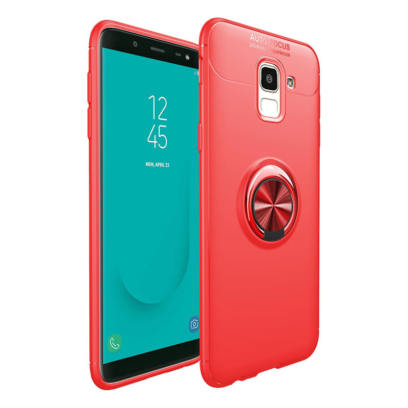 C-KU 360 Rotating Ring Grip Kicktand Protective Case For Samsung Galaxy J6 2018