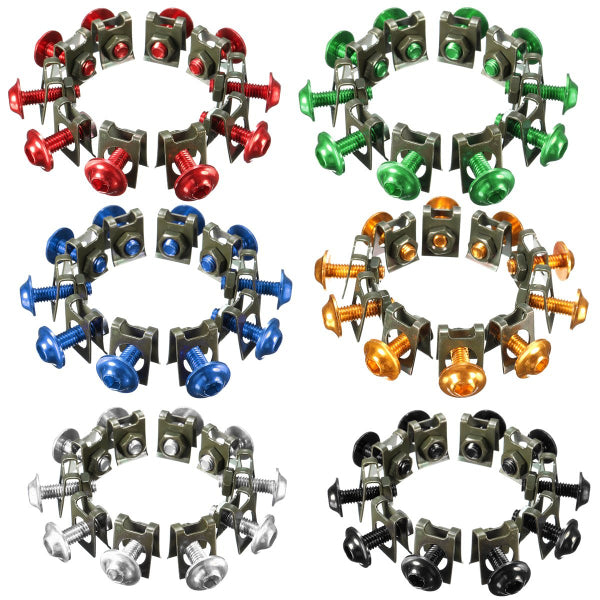 10Set M6x6mm CNC Sportbike Fairing Body Speed Fastener Clip Nut Bolt Screw Kit