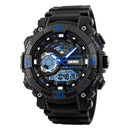 SKMEI 1228 Dual Display Multifunction Digital Quartz 50M Waterproof Chronograph LED Watch