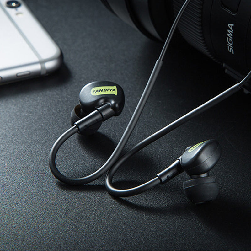 Fanbiya 3.5mm Wired Control Earphone Bass Stereo Sports Headphone Earbuds with Mic