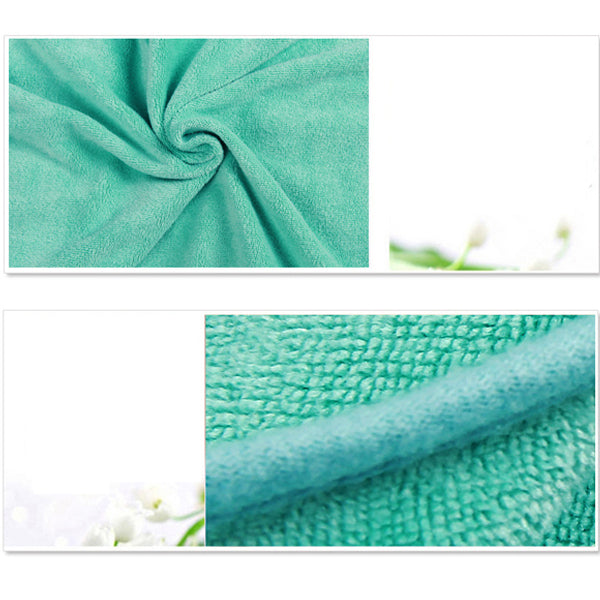 Women Soft Quickly Absorbent Microfiber Cozy Lovely Spa Bathrobe Bath Towel With Snap Closure