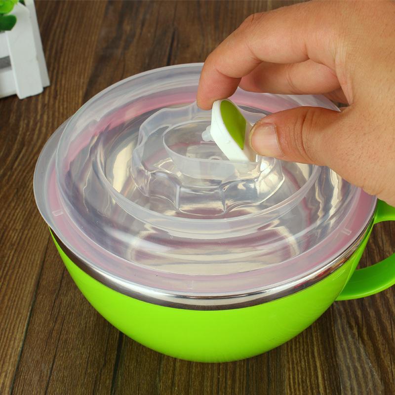 1 Pc Stainless Steel Anti-Scalding Bowl Lunch Box