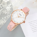 CURREN 9046 Crystal Leather Band Women Wrist Watch Elegant Design Quartz Watch