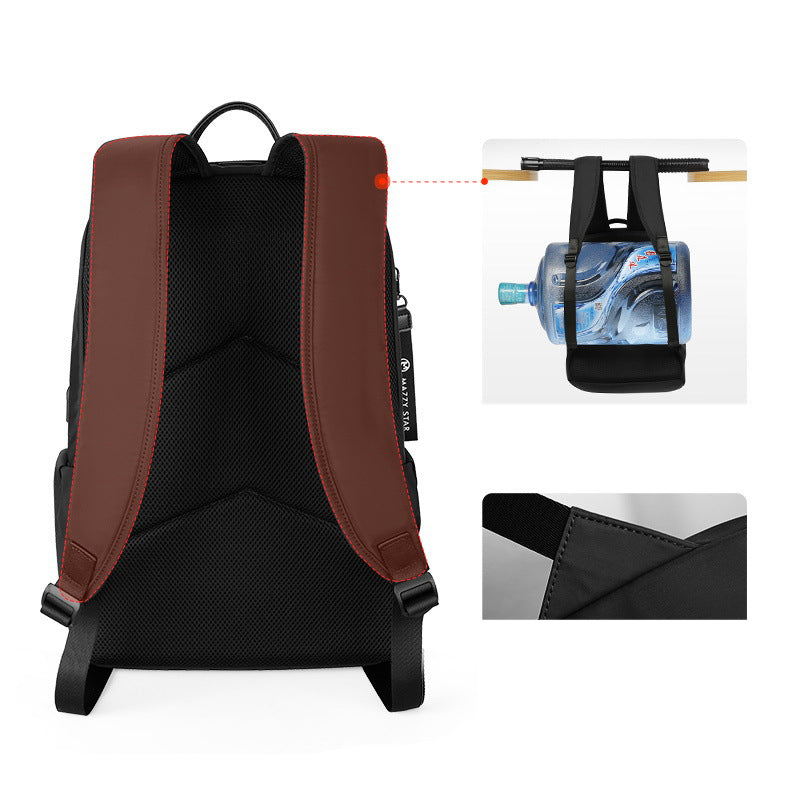 Mazzy Star MS_6812 Laptop Backpack Waterproof USB Charging Business Bag Unisex Black Travel Backpack for 15.6 inch Laptops