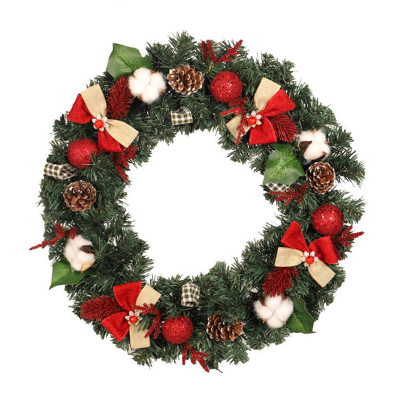 Christmas Wreath Pine Cone Kapok Garland Fireplace Door Decorations Hanging New Year Advent Wreath Hanging Ornaments Christmas Decor