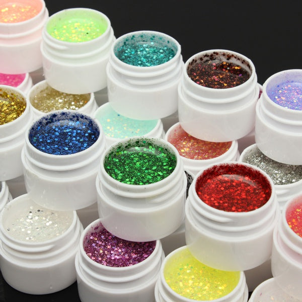 1 Pot 36 Colors Glitter UV Gel Builder Nail Art Polish