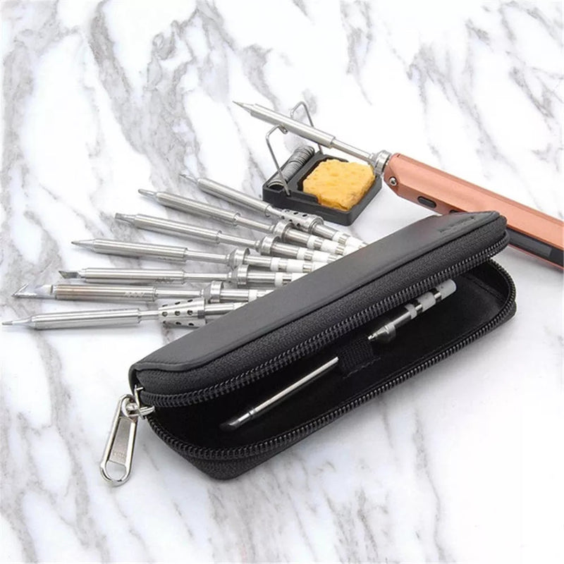 2Pcs Original MINI Portable Carry Case for TS100 TS80 Soldering Iron PU Leather Zipper Pouch Single Layer Organizer Bag