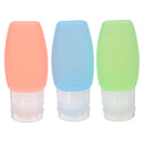 3pcs Silicone Refilliable Bottles Travel Set & Makeup Brushes Cleaner Lotion Cream Shampoo Container